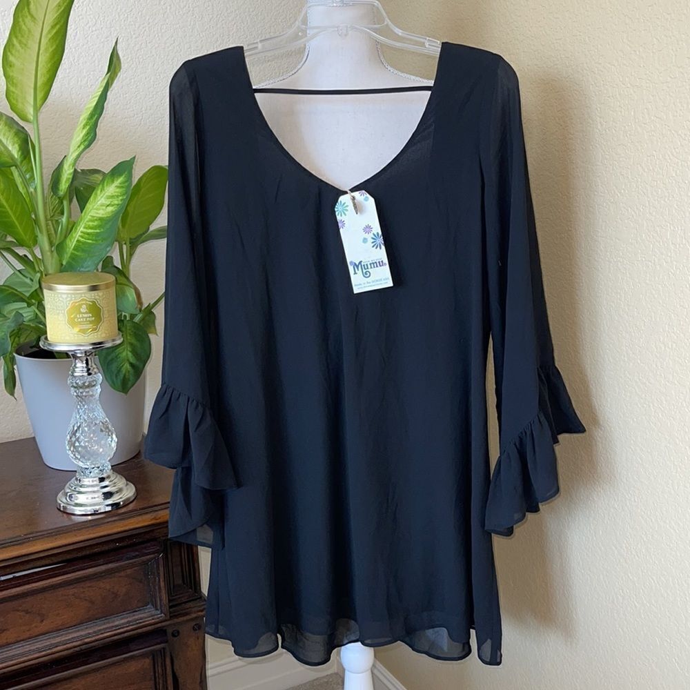 NWT Show Me Your Mumu SMYM Boomerang Low Back Dress Black Medium - Picture 3 of 5